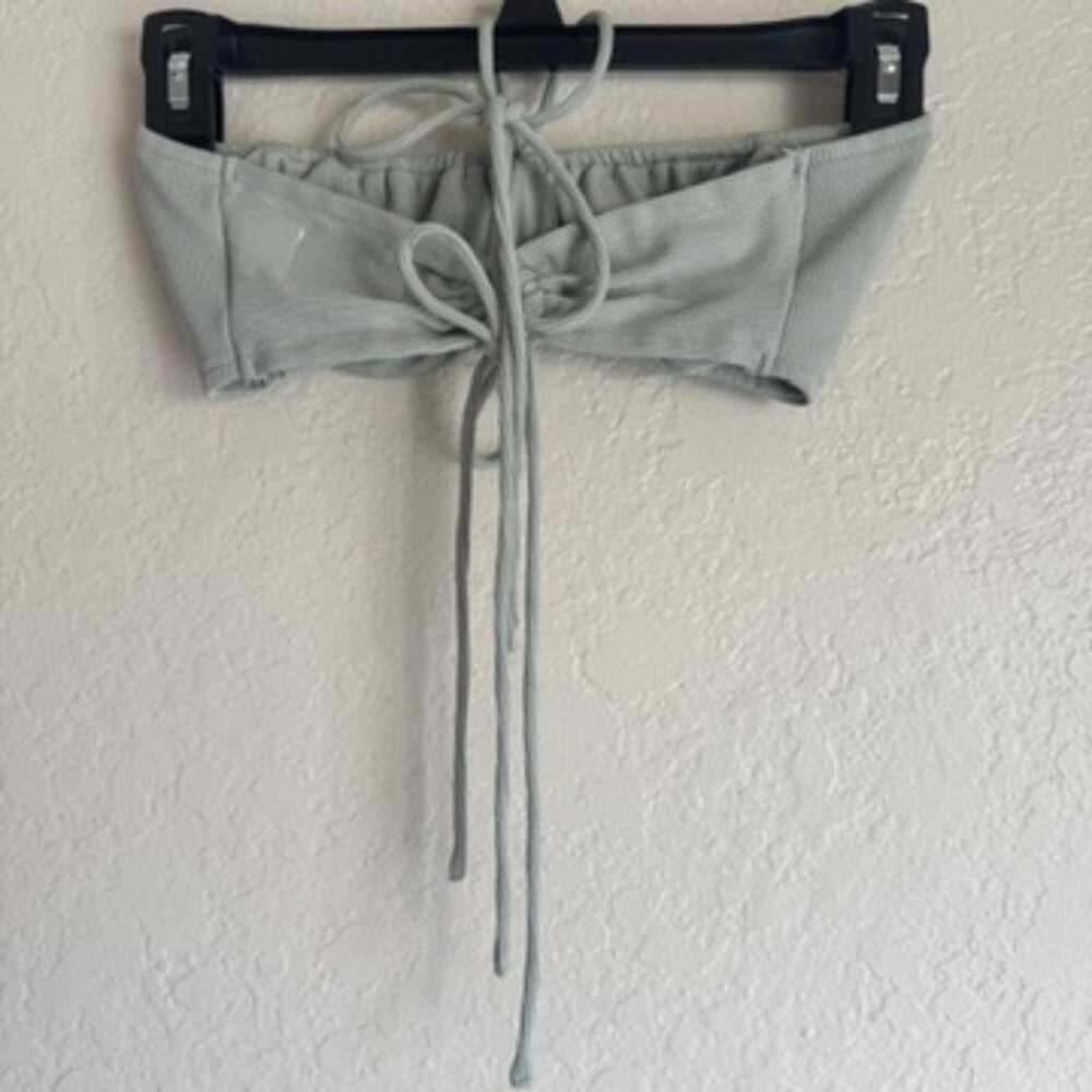 Princess Polly Ribbed Strapless Set – Top & Pants, Sage Green, Size 2 - Picture 6 of 7